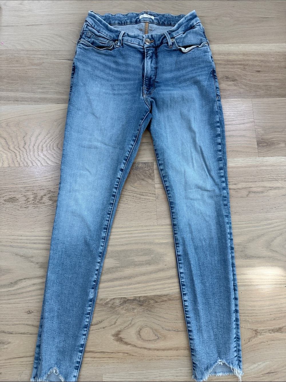 Good American Good Legs Raw Hem High Rise Skinny Jeans Size 10 / 30